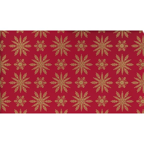 Hallmark Wrapping Paper Christmas Elegant Gold Snowflakes on Red 22.5 sq ft Roll - Picture 1 of 6